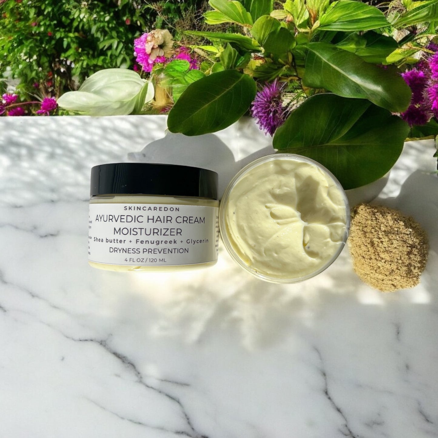 Ayurvedic moisturizing hair cream with fenugreek