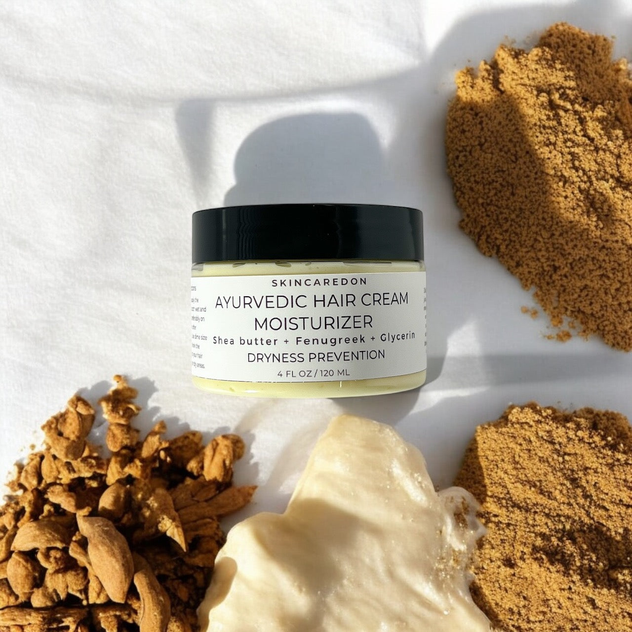 Ayurvedic moisturizing hair cream with fenugreek